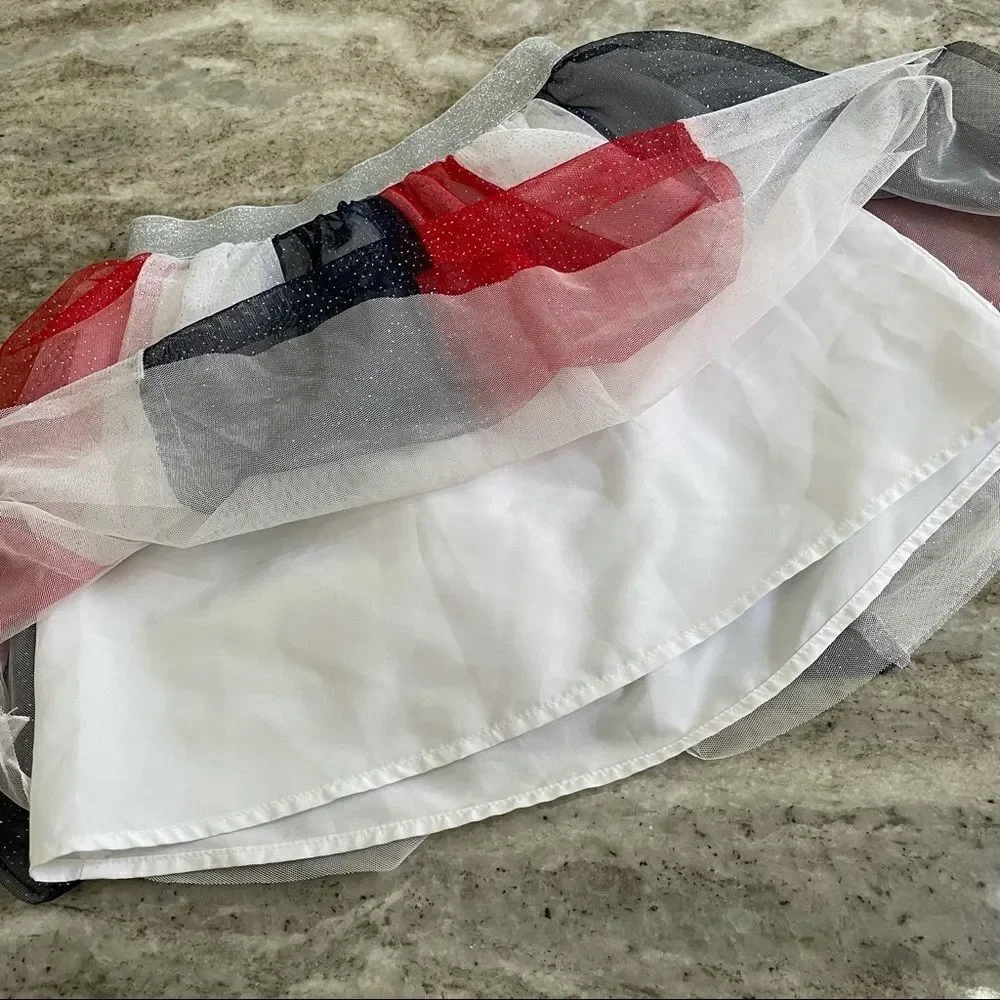 CAT & Jack Sparkly Red White and Blue Tutu Size M(7/8)